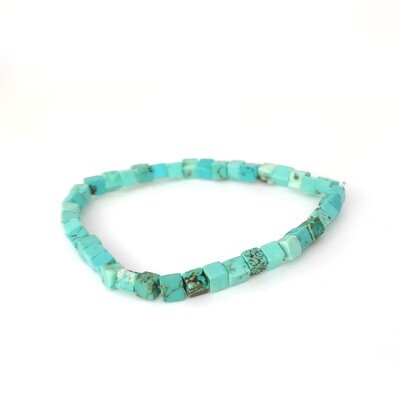 Turquoise gemstone bracelet (square 4mm)