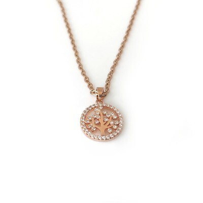 Rose Gold Tree of life necklace 