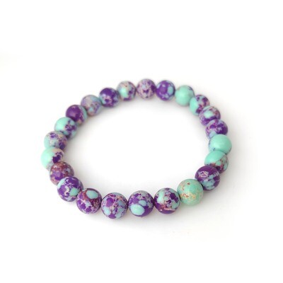 Purple Imperial Jasper gemstone bracelet