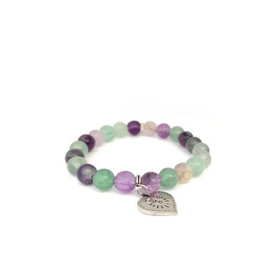 Fluorite with Leaf bracelet