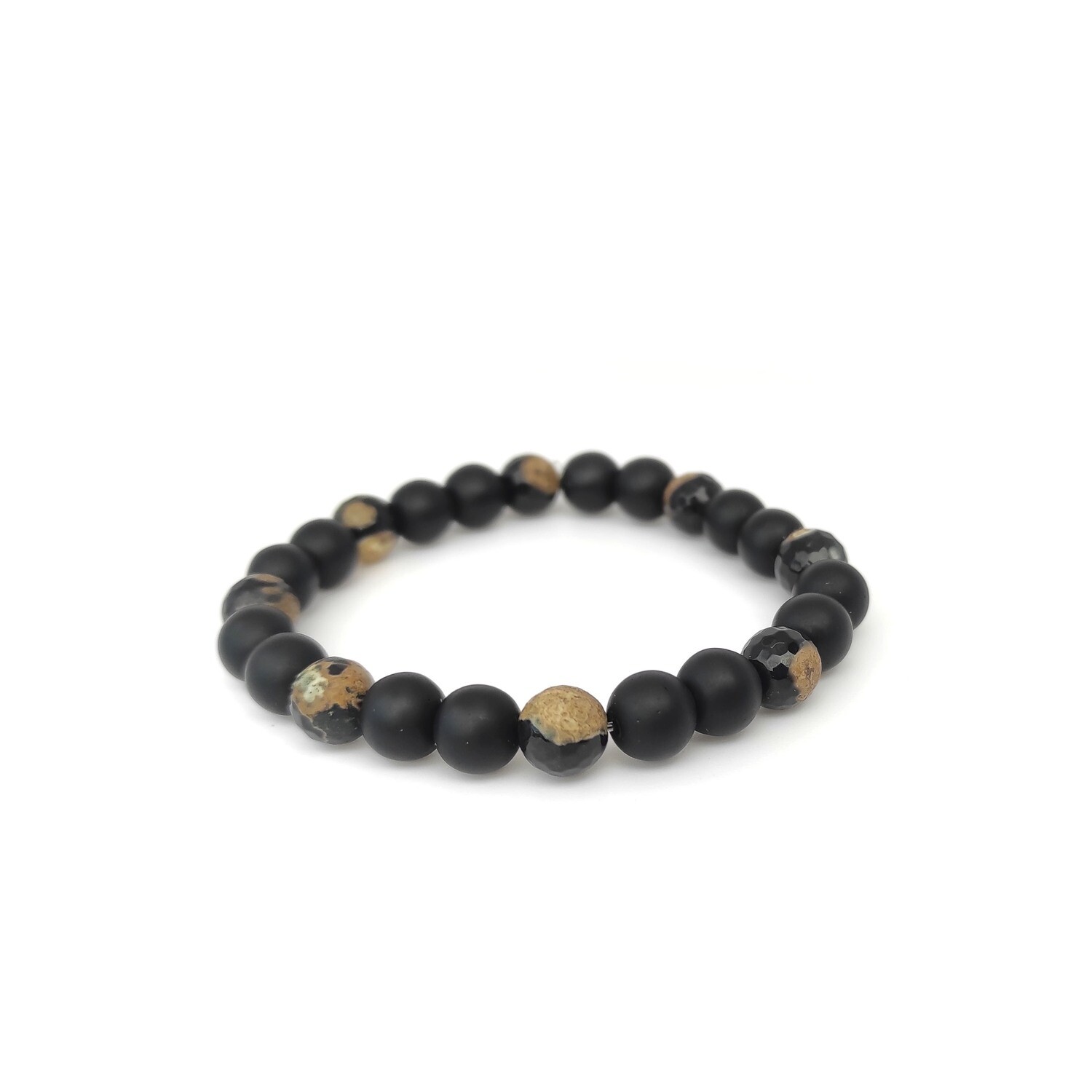 Faceted Agate and Black Onyx bracelet