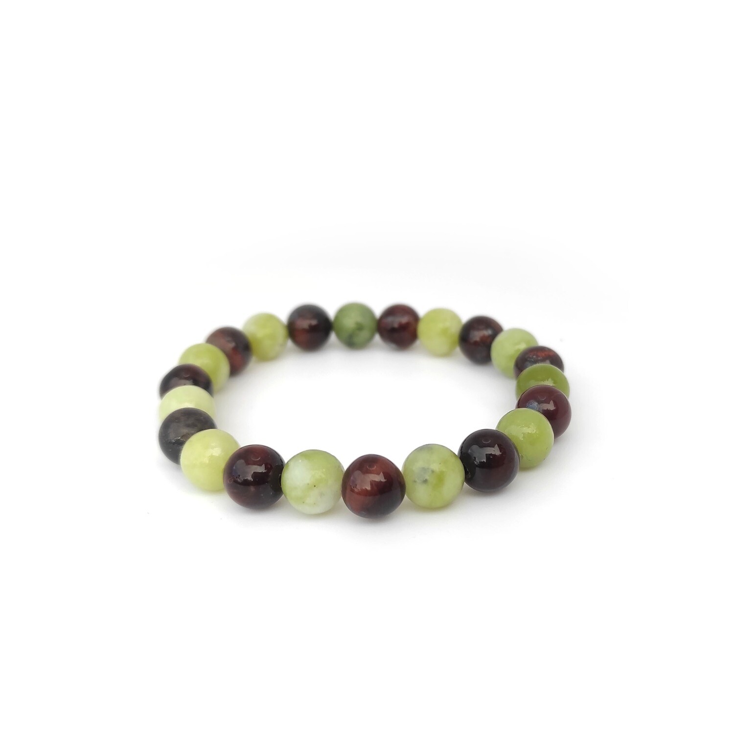 Jade and Red Tigers Eye bracelet