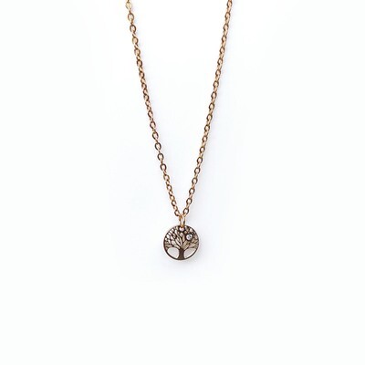 Tree of life necklace , Color: Rose Gold plated