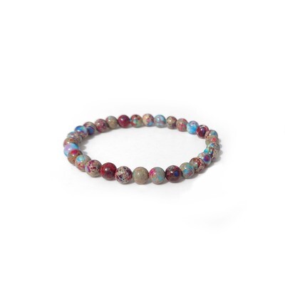 Red and Blue Imperial Jasper gemstone bracelet