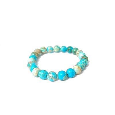 Light Blue Imperial Jasper gemstone bracelet