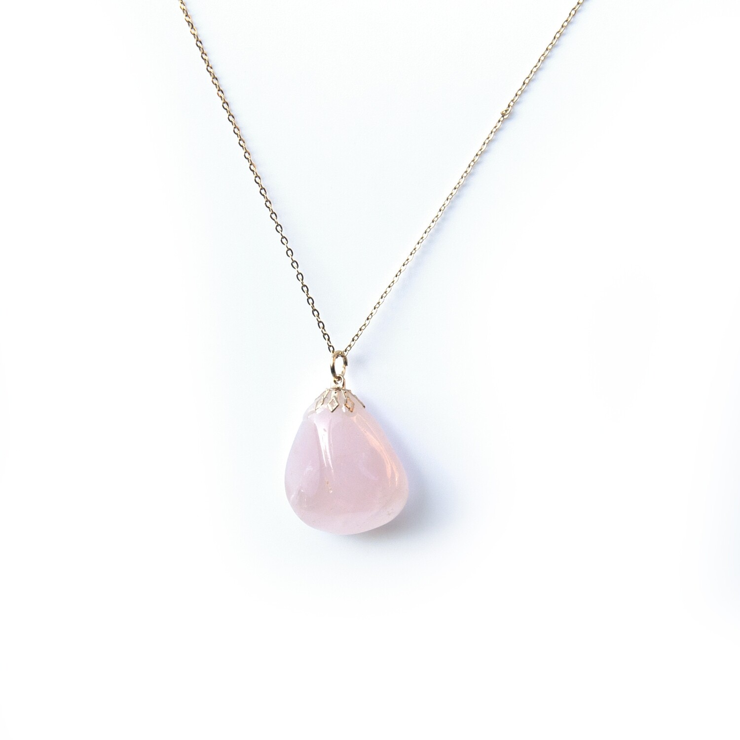 Rose Quartz pendant gemstone necklace