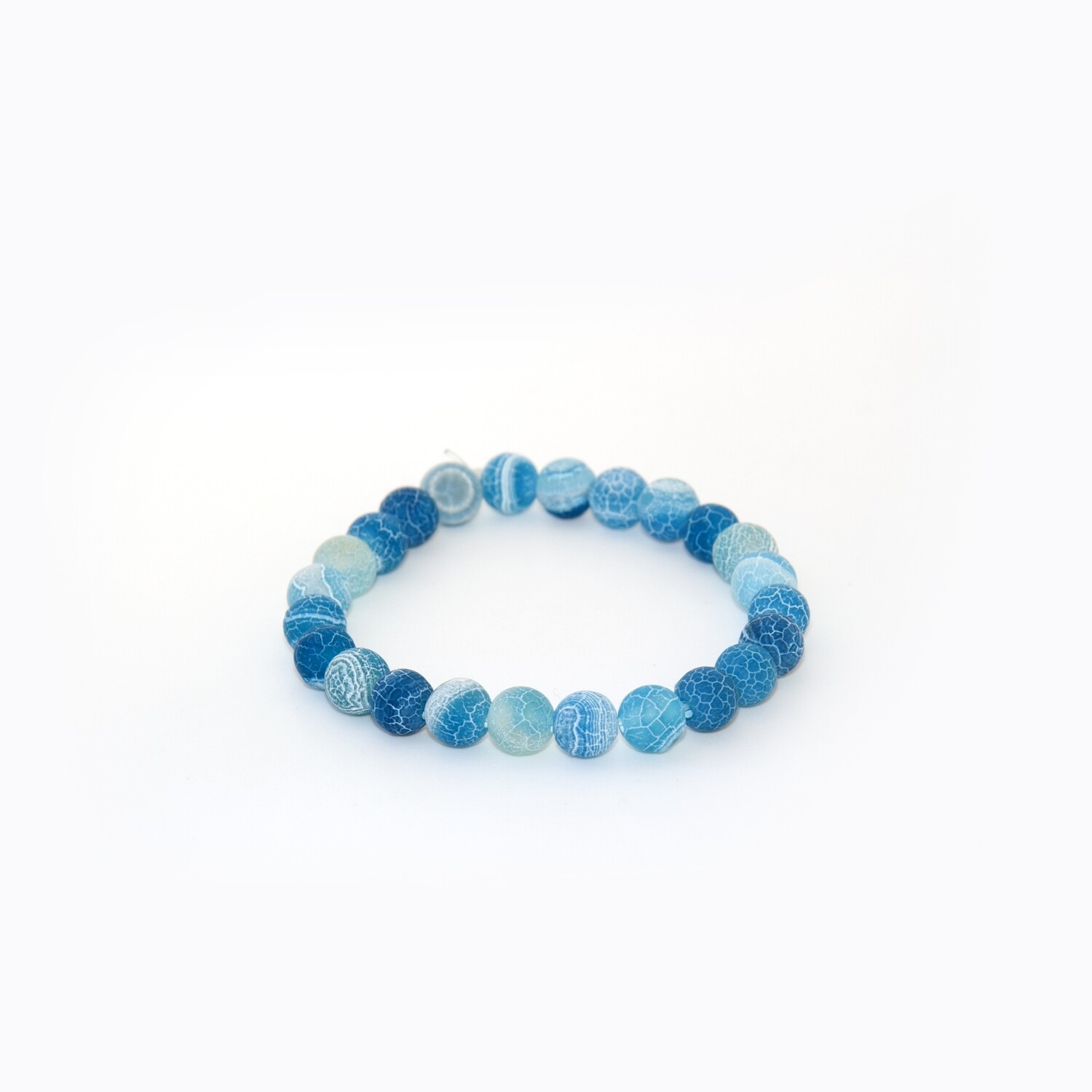 Light blue frosted agate bracelet