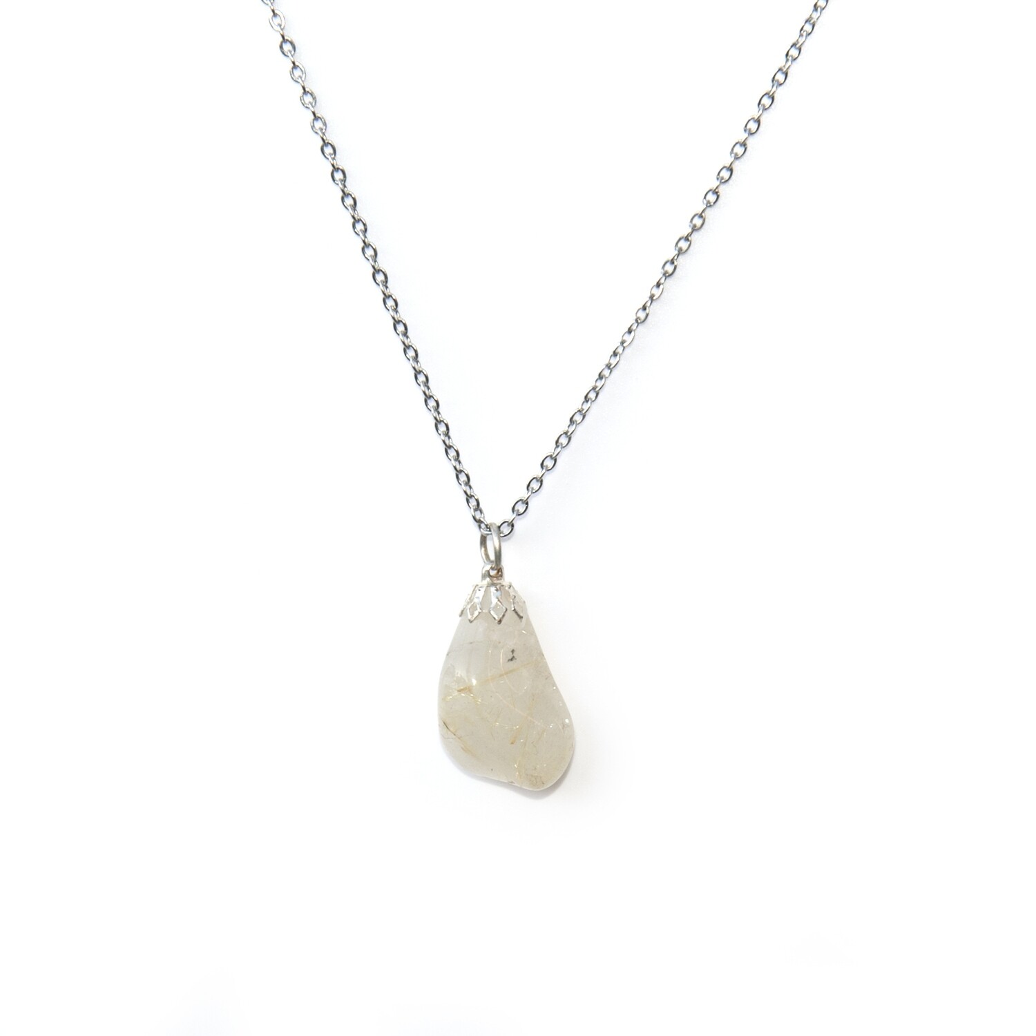 Rutilated Quartz pendant gemstone necklace