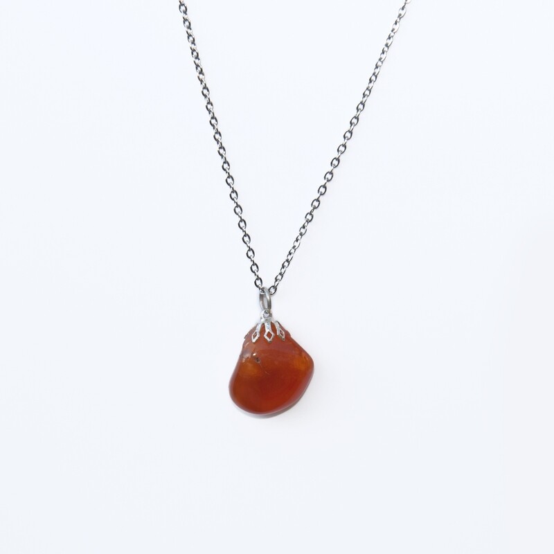 Carnelian pendant gemstone necklace