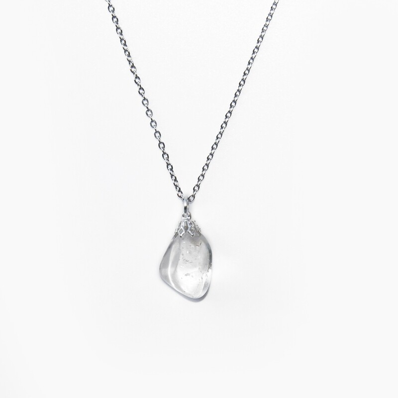 Clear Quartz pendant gemstone necklace