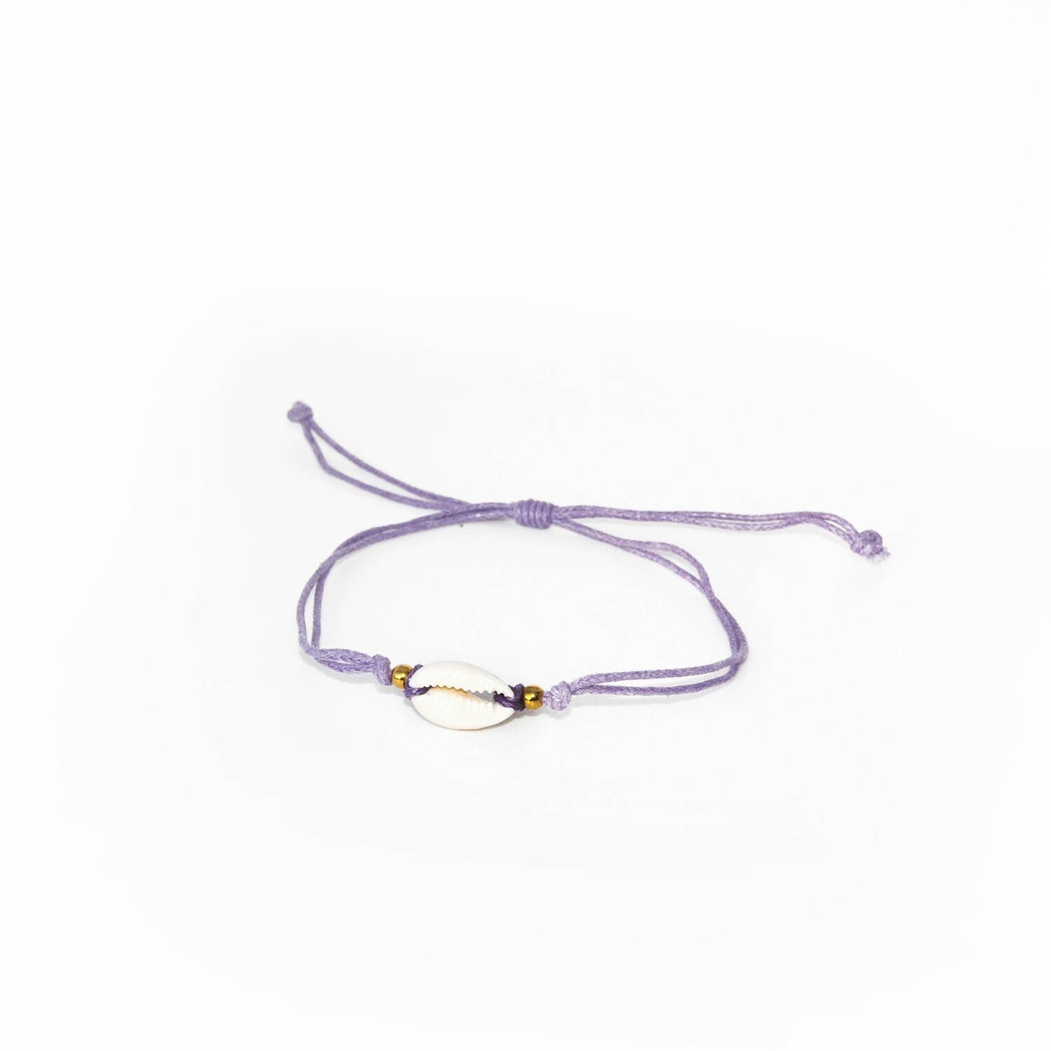 Adjustable Cowrie Shell bracelet (Purple Cord)