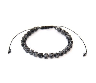 Adjustable Snowflake obsidian bracelet - &quot;Balance&quot;