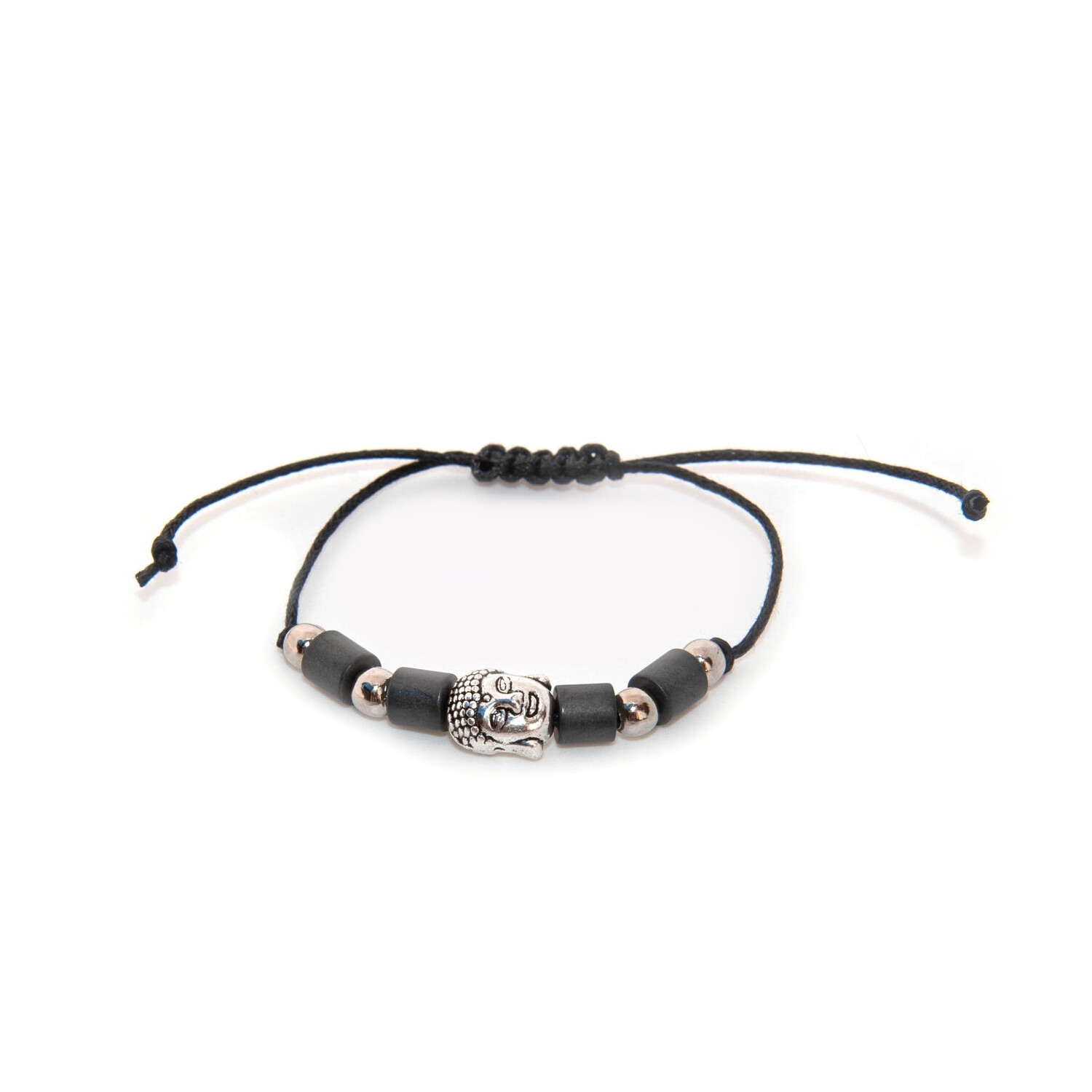 Kids adjustable Hematite with Buddha bracelet