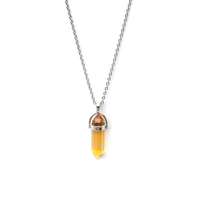 Yellow double terminated pendant necklace