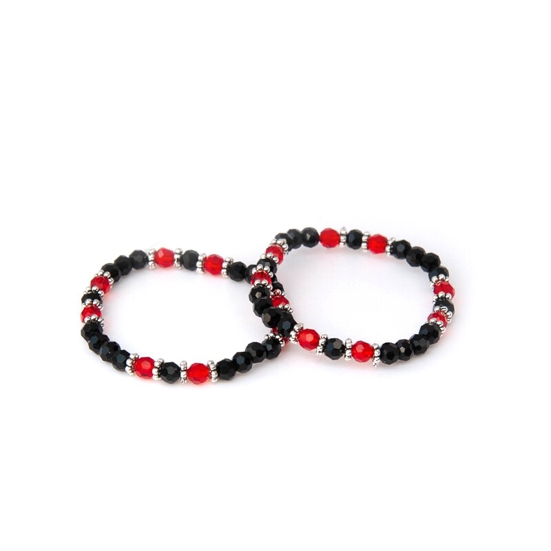 Baby nazar bracelets with red crystal beads