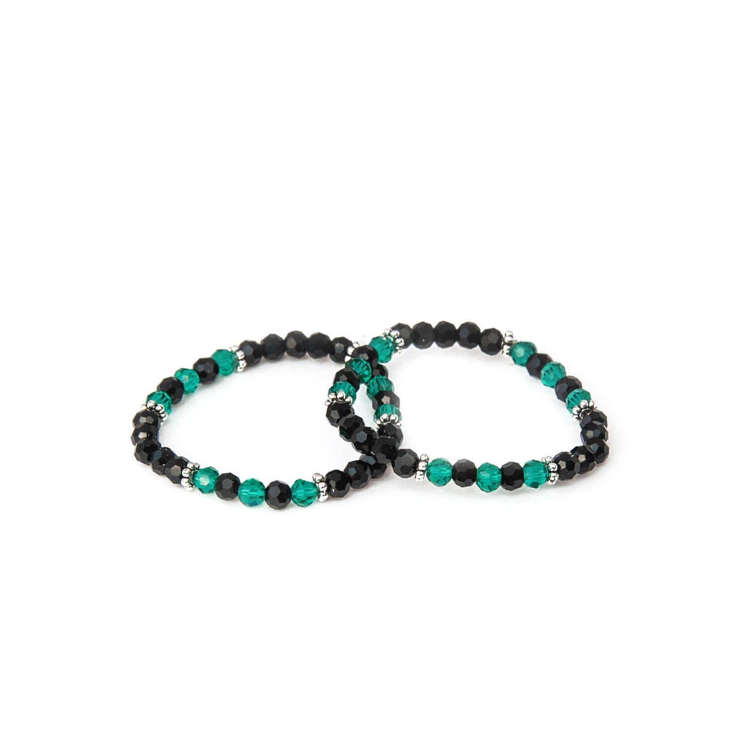 Baby nazar bracelets with green crystal beads