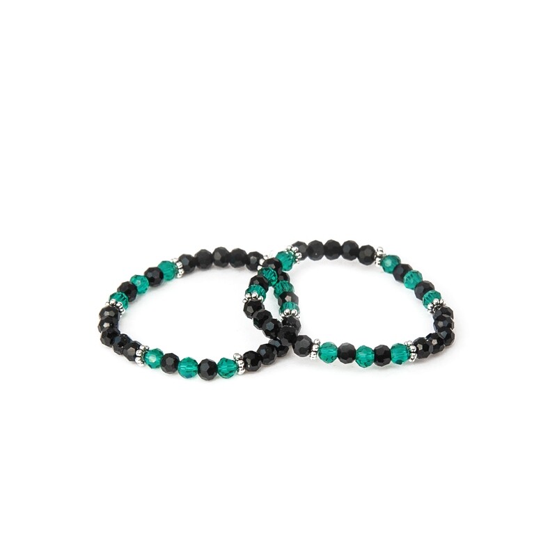 Baby nazar bracelets with green crystal beads