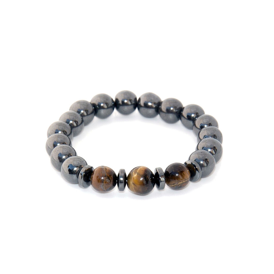 Tigers eye and Hematite bracelet (10mm)
