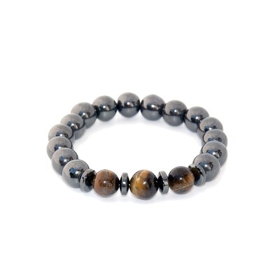 Tigers eye and Hematite bracelet (10mm)