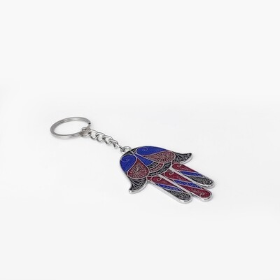 Hamsa hand key chain (Red and Blue)