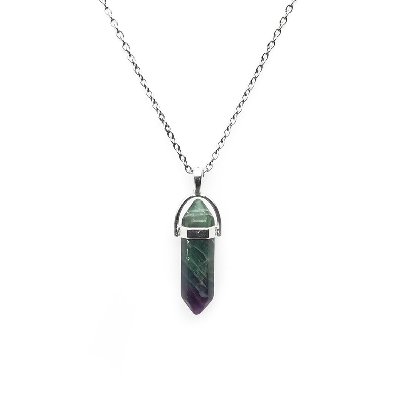 Fluorite pendant gemstone necklace