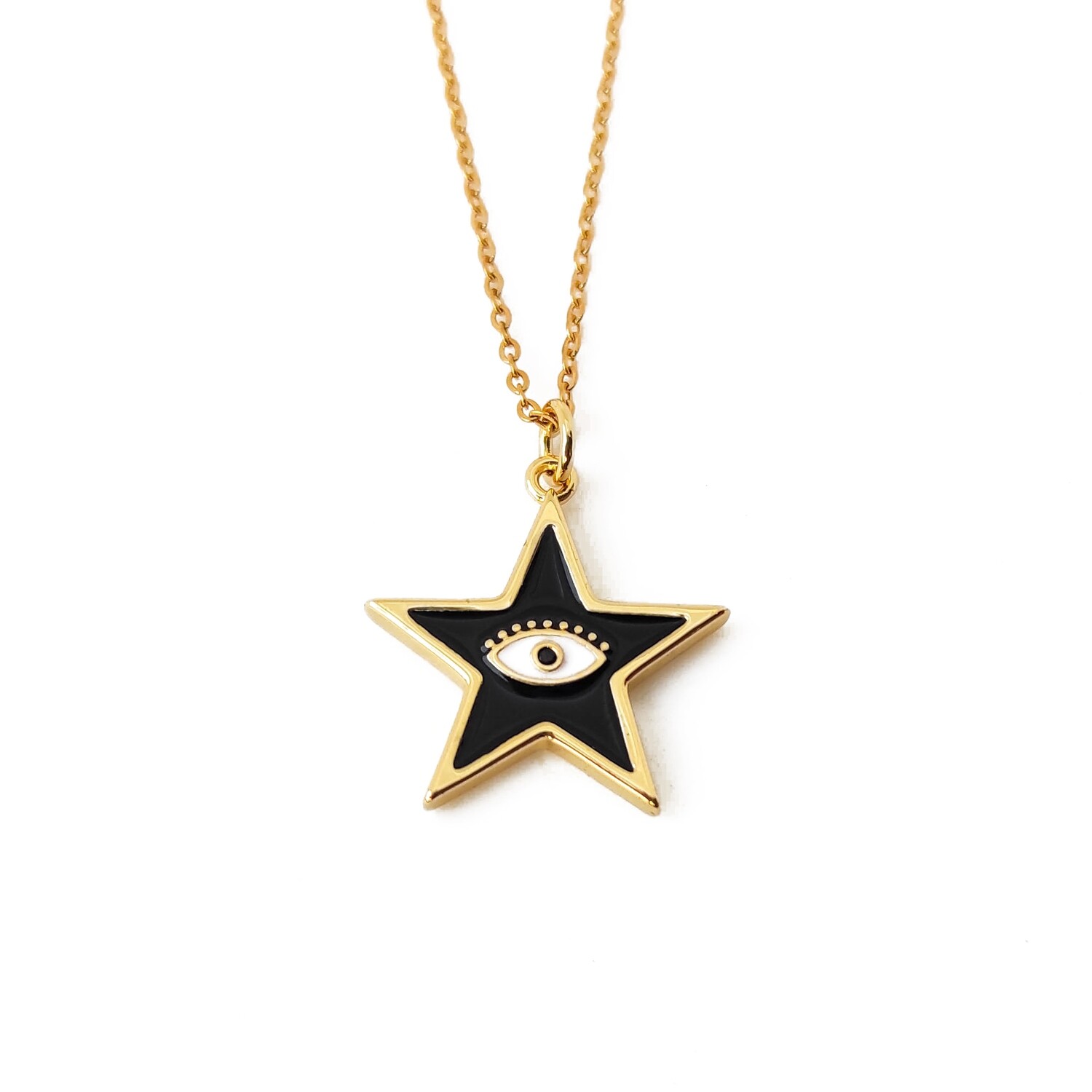 Evil eye star necklace (Black and white)
