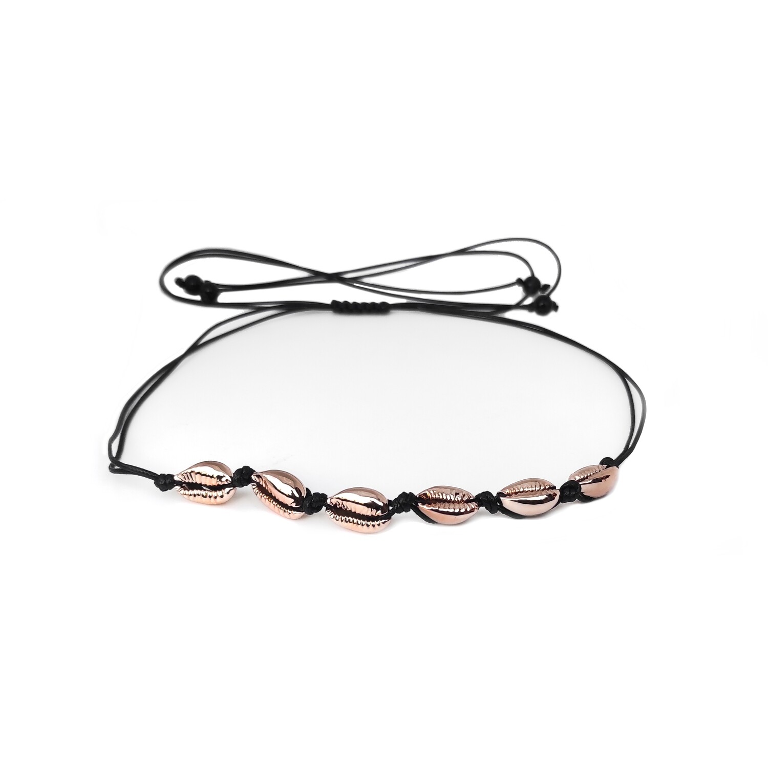 Adjustable cowrie shell choker (rose gold toned)