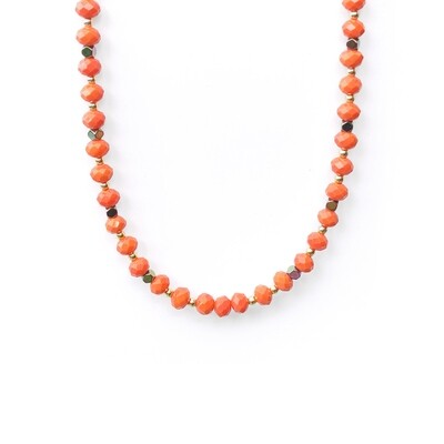 Orange Crystal and Hematite Necklace