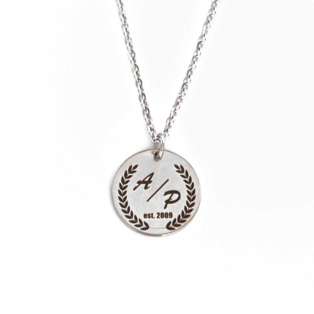 Personalised Engraved Monogram and year Necklace
