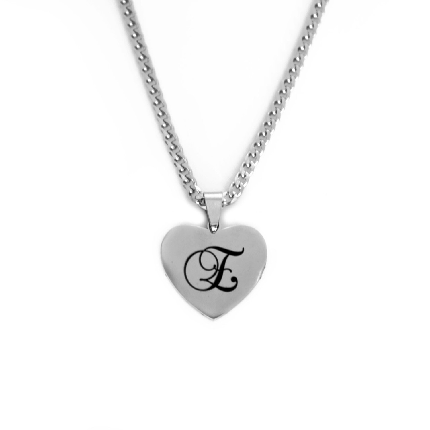 Personalised Engraved Monogram Heart Necklace