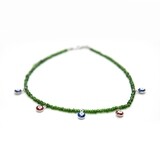 Evil Eye Green Glass Beads Necklace