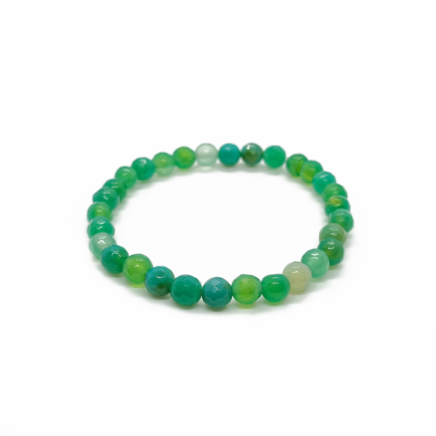 Green agate gemstone bracelet (6mm)