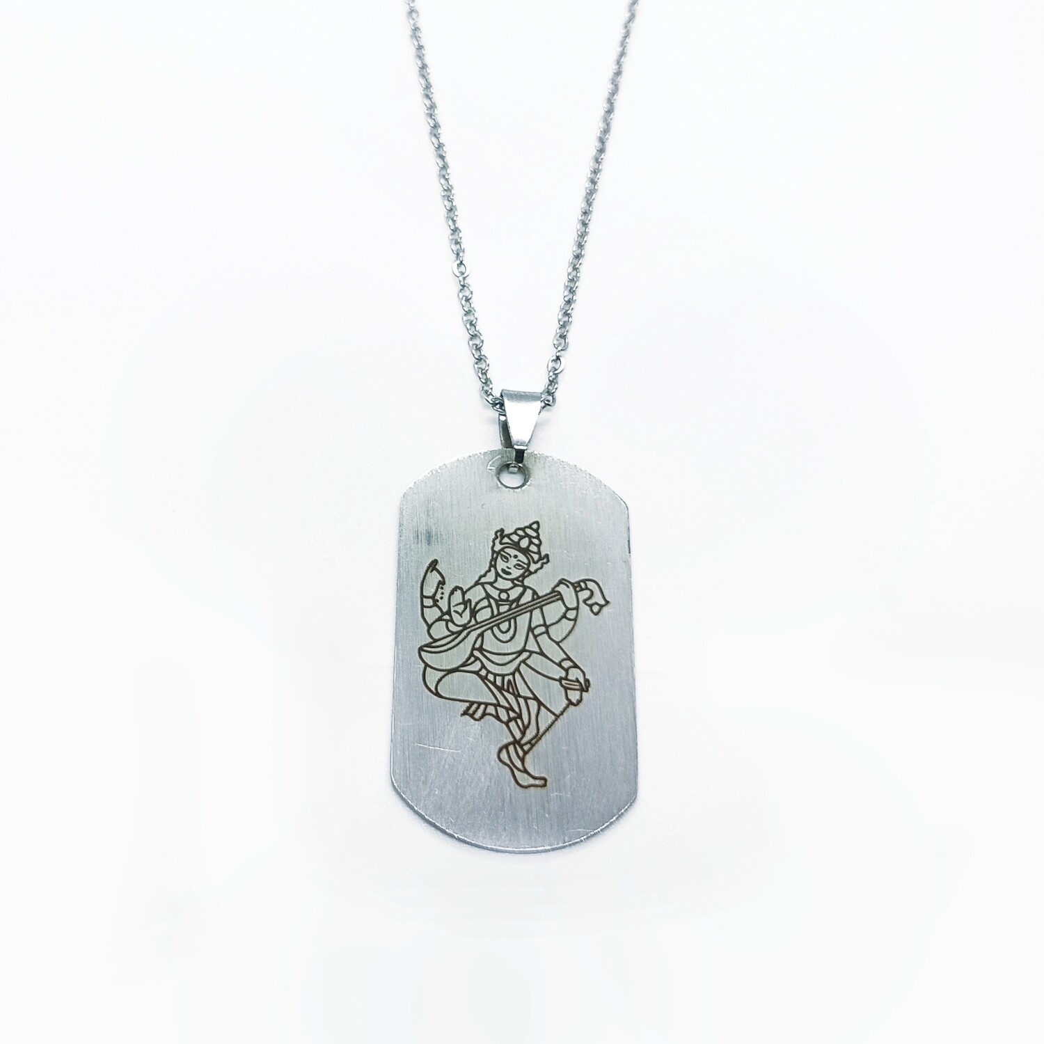 Goddess Saraswati necklace engraved