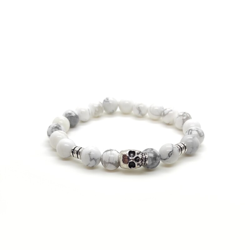 Howlite with Skull bracelet