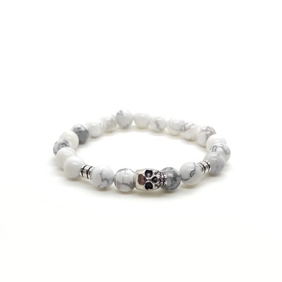 Howlite with Skull bracelet