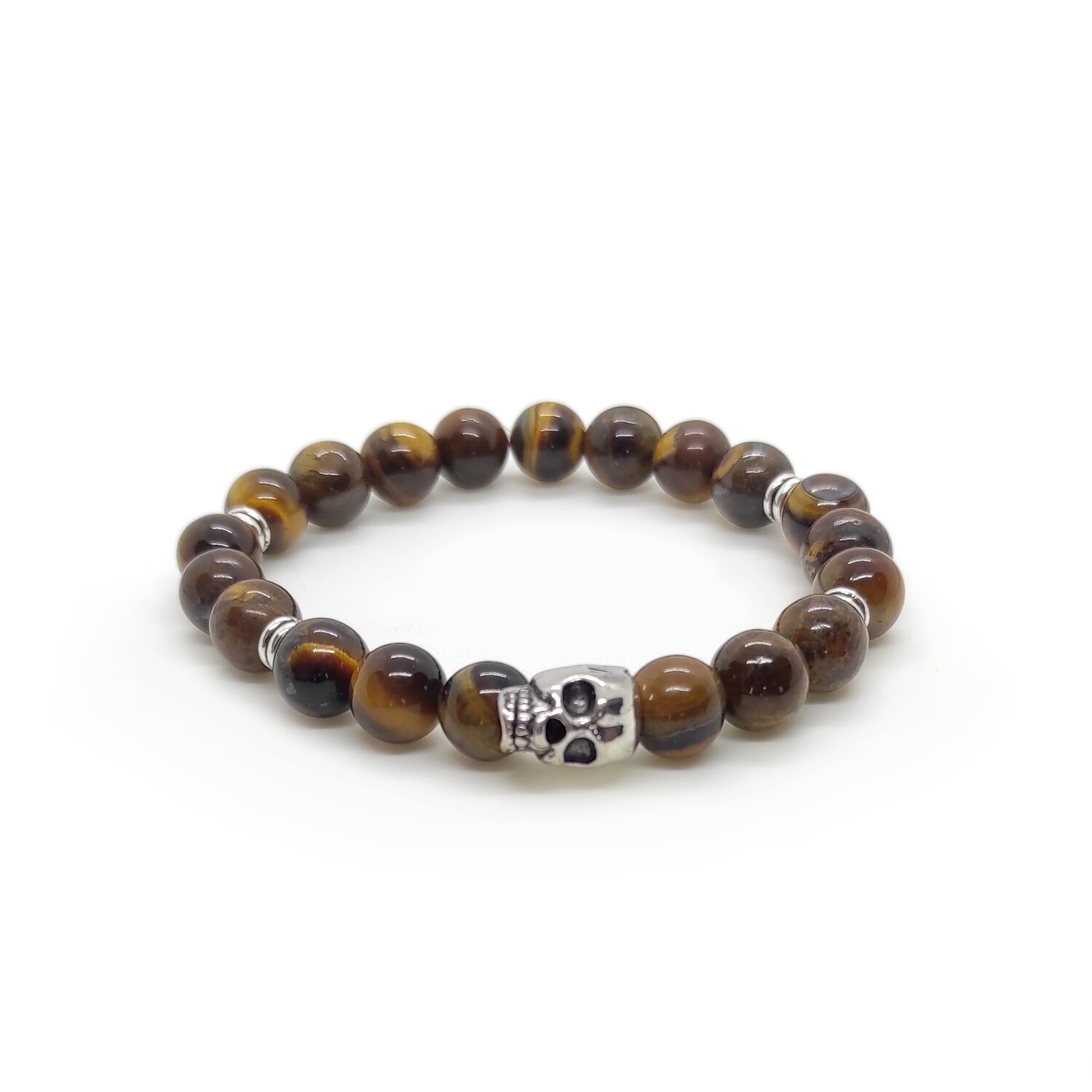 Tigers Eye with Skull bracelet