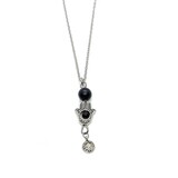 Black onyx gemstone with Hamsa hand necklace