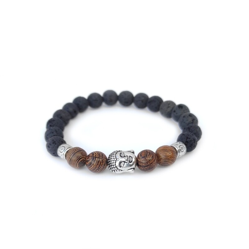 Lava Rock Buddha bracelet