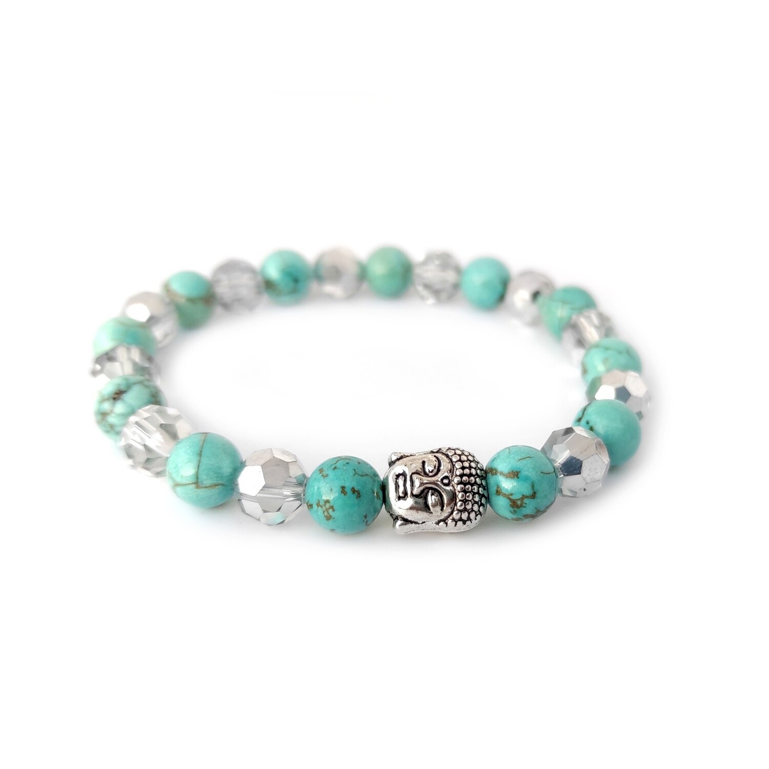 Turquoise gemstone with Buddha Charm bracelet