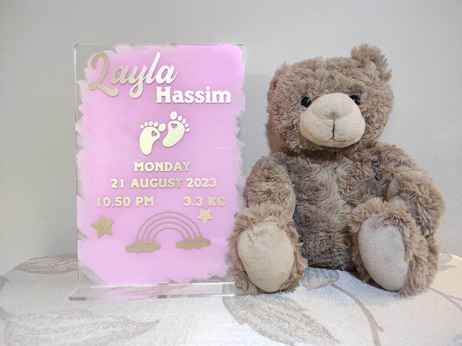 Baby Birth Acrylic Plaque Stand