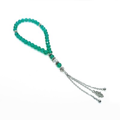 Green crystal prayer beads/Tasbih