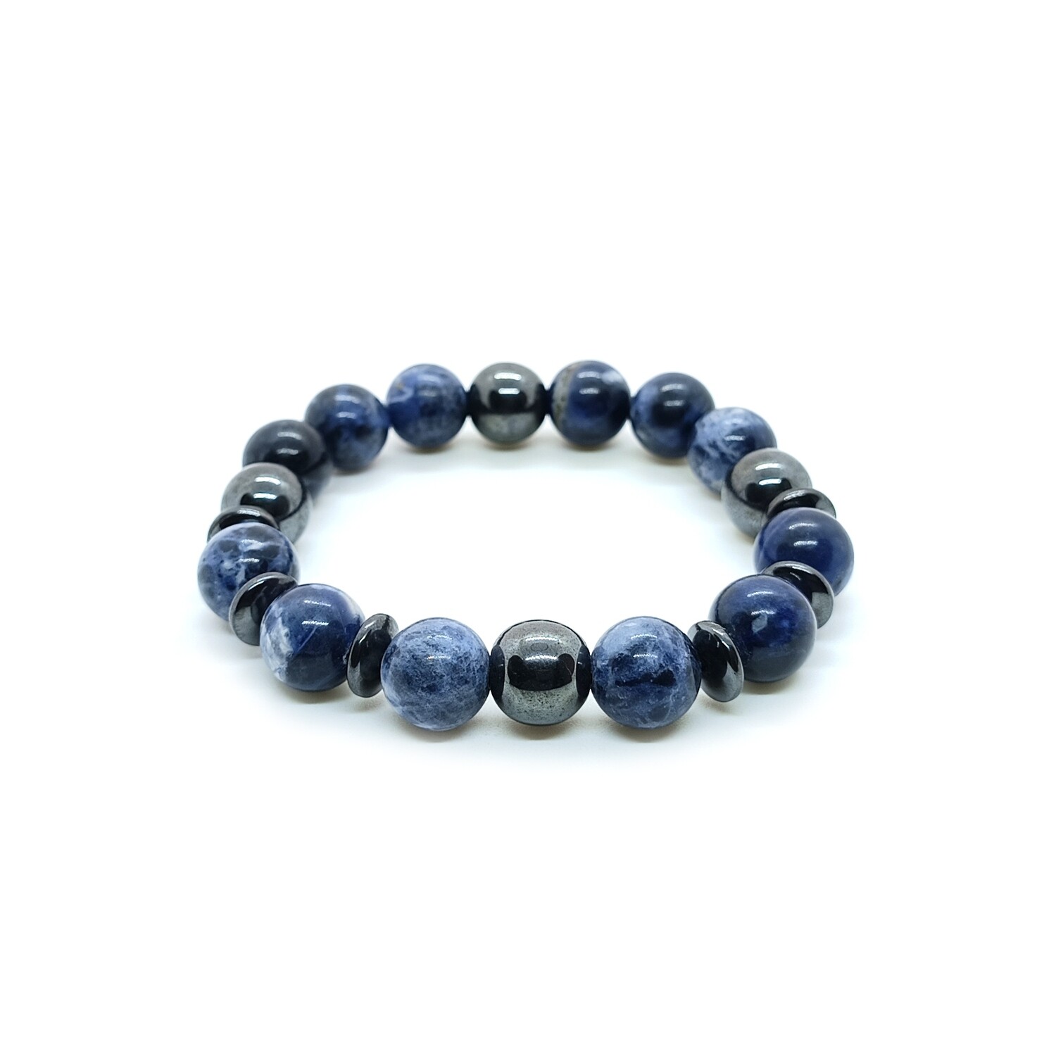 Hematite with Sodalite bracelet (10mm)