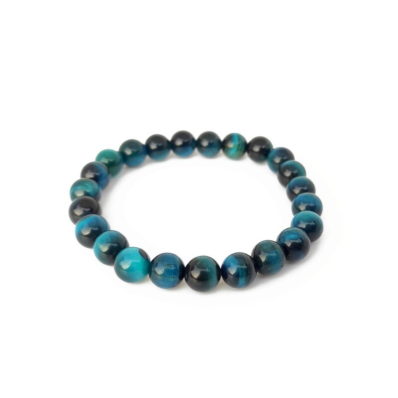 Blue Tigers Eye gemstone bracelet (8mm)