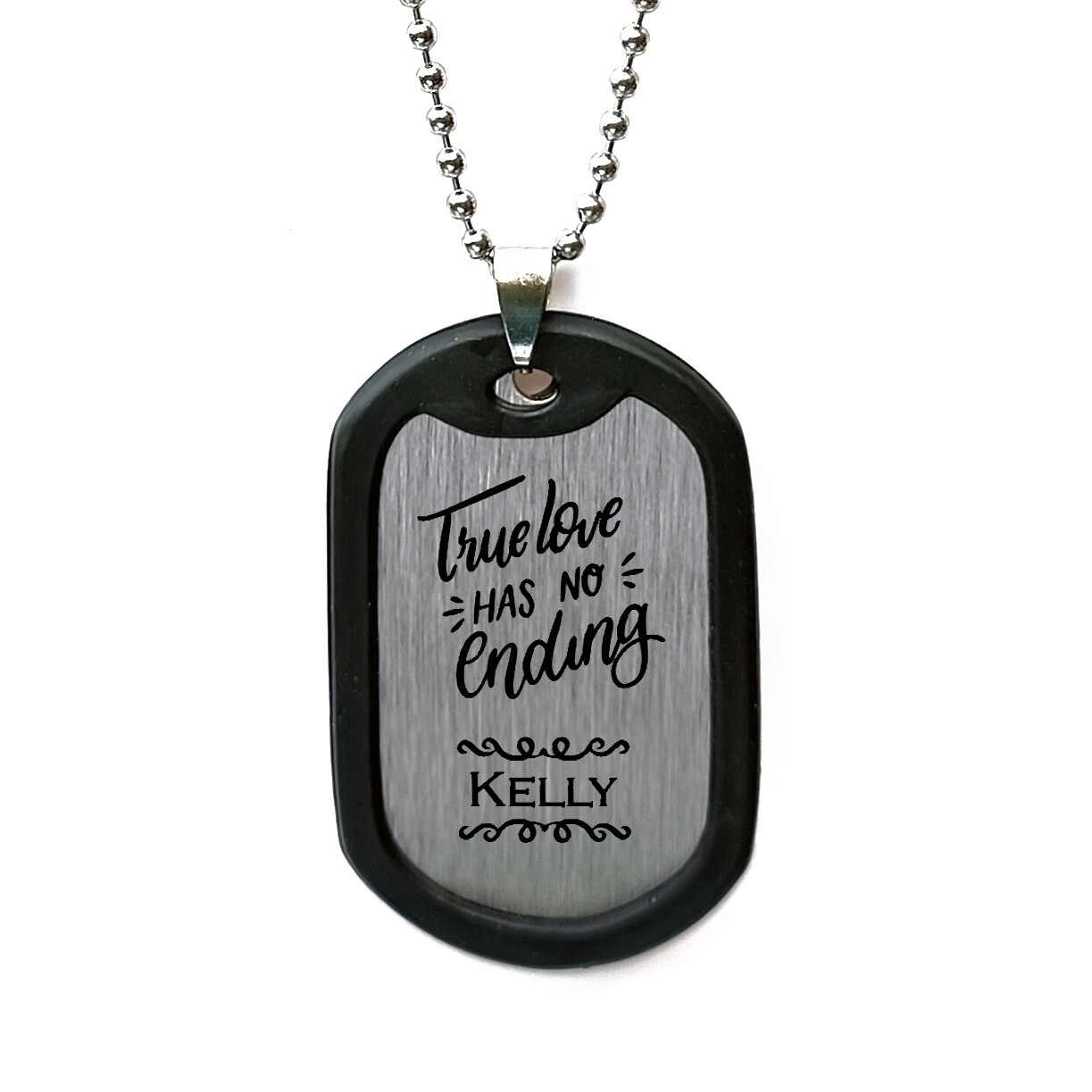 Personalised Engraved 'True love has no ending' Necklace