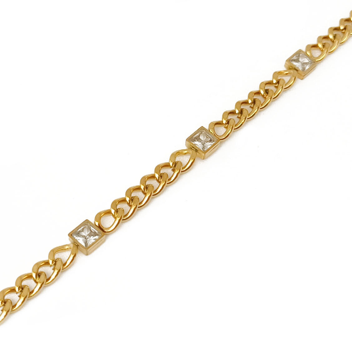 Gold toned zirconia bracelet