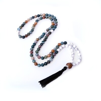 Personalised Indian Agate and Howlite Mala