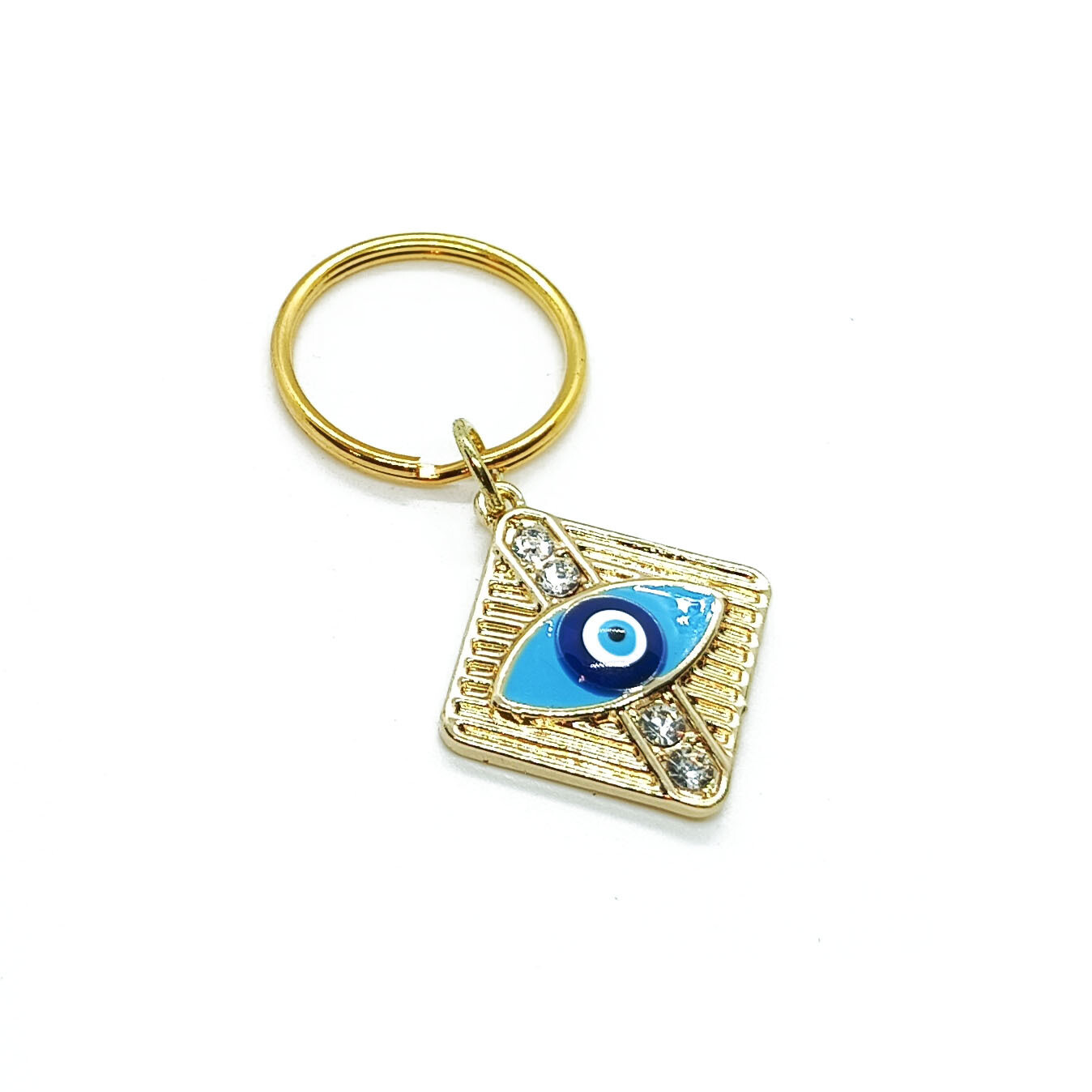 Gold toned Evil eye key chain