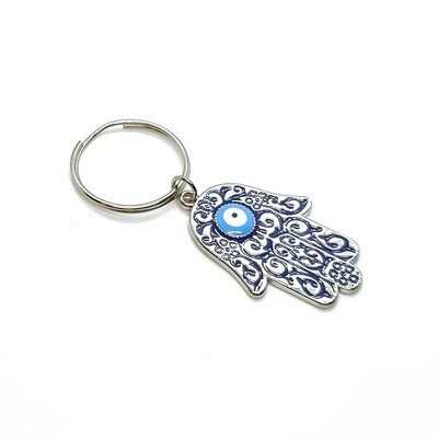 Hamsa hand and evil eye key chain