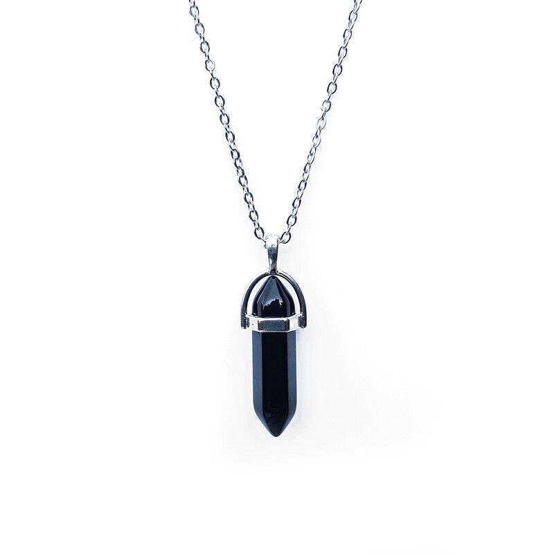 Black pendant necklace