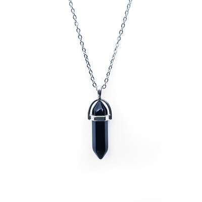Black pendant necklace - Luck